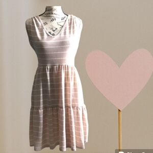NWT Dress Pink white stripes BOHO XL